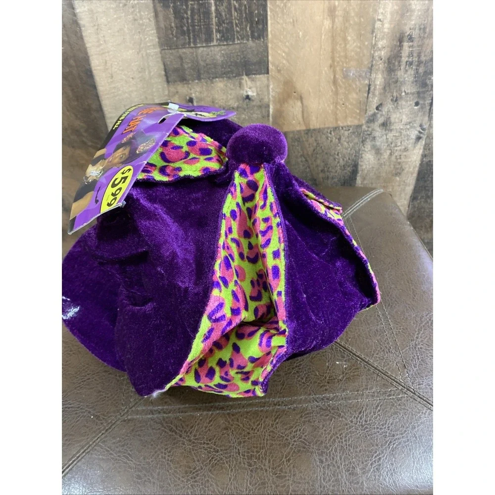 Leopard Hat Costume Funkie Colorful‎ Purple Green Pink Adult Fit Vtg Halloween